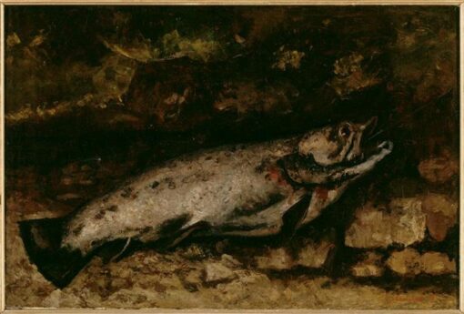 Exquisite Gustave Courbet’s ‘The Trout’ (La truite) Realist Oil on Canvas Animal Painting – 1873 Masterpiece at Musée d’Orsay