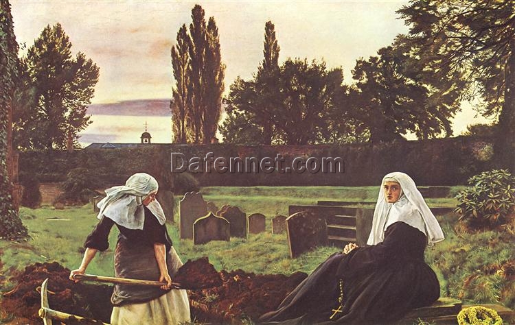 Exquisite Hand – Painted Replica of John Everett Millais’ “The Vale Of Rest” (1858 – 1859) – High – Quality Realist Genre Oil Painting from Dafen Village Studios for Art Aficionados Searching for Timeless Masterpieces on Google