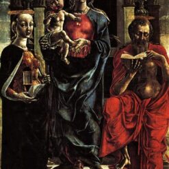 Authentic - Style Oil Painting of "The Virgin and Child with Saints Jerome" Inspired by Mantegna - Dafen Village's Exclusive Creation