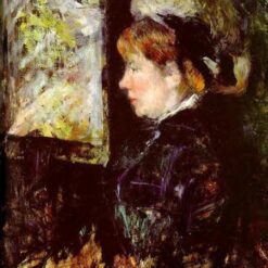 Exquisite Handmade Reproduction of Mary Cassatt's 'The Visitor' - Impressionist Portrait in Oil on Canvas from Dafen Village