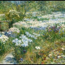 Hand-Painted Replica of Childe Hassam's "The Water Garden" (1909) - A Serene Impressionist Landscape Oil Painting on Canvas from Dafen Village
