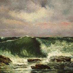 Realistic 'The Wave' by Gustave Courbet - Exquisite Hand-painted Oil on Canvas Replica for Landscape Art Aficionados