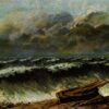Gustave Courbet's Timeless 'The Waves' - 1869 Realist Landscape Oil Painting on Canvas, Perfect for Coastal Enthusiasts