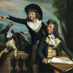 Authentic Handmade Oil Painting of The Western Brothers INSPIRED BY John Singleton Copley’s 1783 Timeless Neoclassical Portrait at Huntington Library