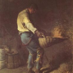 Custom-Sized Realist Genre Painting "The Winnower" Inspired by Jean-Francois Millet's c.1847 - 1848 Masterpiece - Handmade in Dafen Village