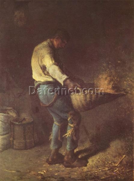 Custom-Sized Realist Genre Painting “The Winnower” Inspired by Jean-Francois Millet’s c.1847 – 1848 Masterpiece – Handmade in Dafen Village