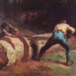 Custom-Sized Realist Genre Painting "The Wood Sawyers" Inspired by Jean-Francois Millet's 1850 - 1852 Masterpiece - Handmade in Dafen Village