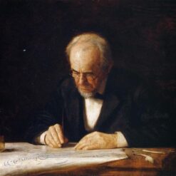 Dafen Village Inspired Reproduction of Thomas Eakins' "The Writing Master (Benjamin Eakins)" (1882) - High-Quality Realist Portrait Oil Painting for Sale, Great for Art Collections and Interior Designers Seeking Professional Portraits