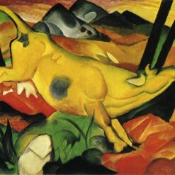 The Yellow Cow" - Franz Marc Inspired Expressionist Oil Painting Replica - Hand - painted in Dafen Village Studios