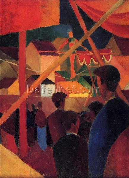 Dafen Village’s Premier Reproduction – August Macke’s 1914 ‘Tightrope Walker’ Expressionist Genre Oil on Canvas
