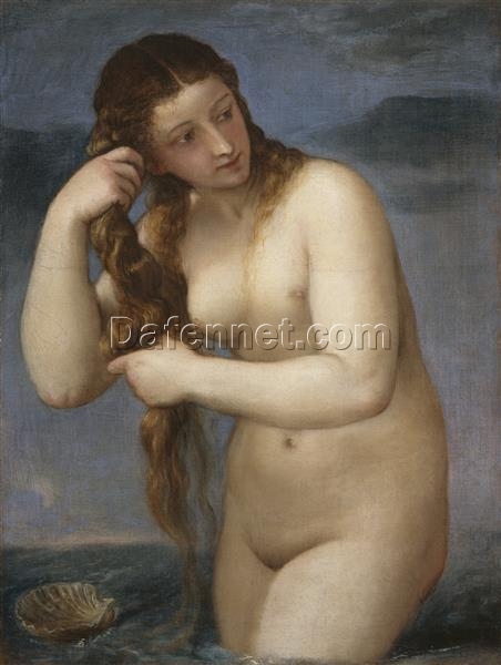 Venus Anadyomene Inspired by Titian – High Renaissance Mythological Oil Painting from DaFen Village Studio