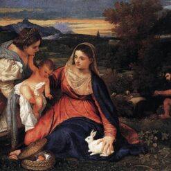 The Madonna and Child with St. Catherine and a Rabbit – Titian’s High Renaissance Religious Oil Painting Reproduction from DaFen Village Studio