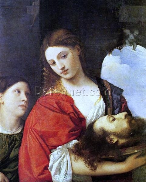 Custom Oil Painting – Salome Inspired by Titian’s Masterpiece for Religious Art Enthusiasts