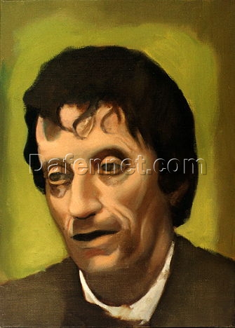 Tormented Man Figure” Inspired by Tamara de Lempicka – Hand-Painted Art Deco Oil Portrait