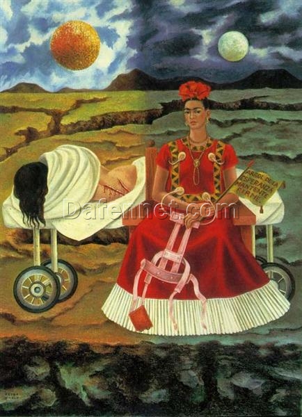 Inspired by Frida Kahlo – Tree of Hope, Remain Strong | Hand-Painted Oil Painting | Surrealist & Symbolic Art | DaFen Village Studio