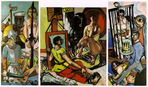 Museum – Grade Reproduction of Triptych of the Temptation of St. Anthony INSPIRED BY Max Beckmann