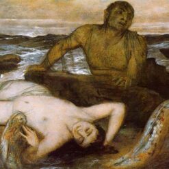 Böcklin-Inspired "Triton and Nereid" Oil Painting – Hand-Painted Mythological Art for Classic Home & Luxury Wall Décor | DaFen Village Studio