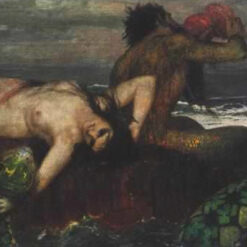 Authentic Handmade Symbolist Artwork of “Triton and Nereid” INSPIRED BY Arnold Böcklin