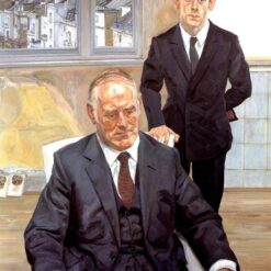 Lucian Freud - Inspired 'Two Irishmen in W11' (1984 - 1985) Oil Painting - A Captivating Expressionist Portrait