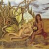 Inspired by Frida Kahlo – Two Nudes in the Forest (The Earth Itself) | Hand-Painted Oil Painting | Mexican Naïve Art | DaFen Village Studio