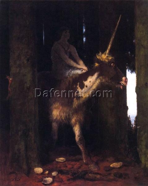 Eerie Symbolist Mythological Oil Artwork INSPIRED BY Böcklin’s Silence of the Forest