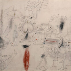High-Quality Replica of Arshile Gorky's 1946 'Untitled' Surrealist Sketch and Study on Canvas with Mixed Media for Home and Office Decor