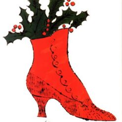Authentic 'Andy Warhol Inspired' Oil Painting of 'Untitled (red Boot Wit Holly)' in Pop Art Style, Hand - crafted in Dafen Village for Pop Art and Still Life Connoisseurs