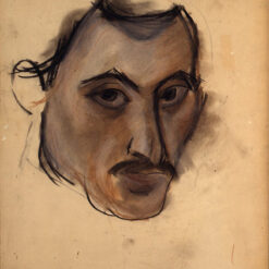 Exquisite Handmade Reproduction of Arshile Gorky's c.1928 - c.1929 Post-Impressionist 'Untitled (Self-Portrait)' on Paper with Graphite and Pastel for Art Aficionados and Home Decor