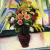 High - Quality Hand - Painted Replica from Dafen Village - August Macke's 1913 Untitled Expressionist Still Life Oil Painting, 65.09 x 46.99 cm