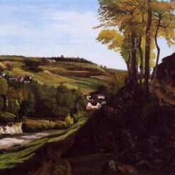 1858 Gustave Courbet Inspired 'Valley of Ornans' Realist Landscape Oil Painting on Canvas - Handmade by Dafen Village Studio, Perfect for Home Decor