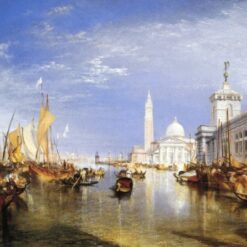Mesmerizing 'Venice, The Dogana and San Giorgio Maggiore' Inspired Cityscape Oil Painting - Hand - painted in Dafen Village Studio, Embracing J.M.W. Turner's Romanticism