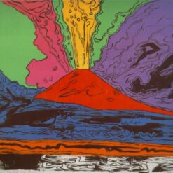Authentic 'Andy Warhol Inspired' Oil Painting of 'Vesuvius' in Pop Art Style, Hand - crafted in Dafen Village for Pop Art and Landscape Art Connoisseurs