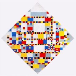 Customizable Hand - Painted "Victory Boogie Woogie" Inspired by Piet Mondrian's 1944 Neoplasticism for Art Collectors and Design Aficionados
