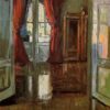 Impressionist 'View into the Apartment of Leopold and Marie Czihaczek' Inspired Oil on Cardboard Painting Replica - Handcrafted by Dafen Village Artisans for Intimate Interior Art Displays