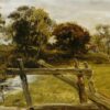 Charming Hand - Painted Replica of John Everett Millais' "View Near Hampstead" - High - Quality Realist Landscape Oil Painting on Panel from Dafen Village Studios for Art Lovers Searching for Idyllic Scenes on Google