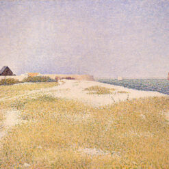 Exquisitely Hand-Painted Oil on Canvas Replica of Georges Seurat's 'View of Fort Samson' - A Magnificent Neo-Impressionist and Pointillist Landscape by Dafen Village Artists for Art Aficionados and Military Landscape Enthusiasts