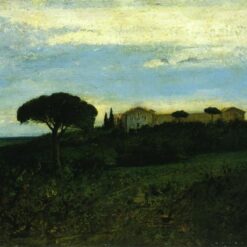 Gustave Courbet's Timeless 1857 'View of La Tour de Farges' - Realist Landscape Oil Painting on Canvas, 50.2x65.1 cm, A Tribute to Musée Fabre's Collection, Great for Interior Decoration