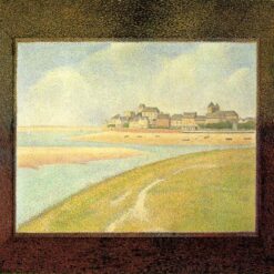 Exquisitely Hand-Painted Oil on Canvas Replica of Georges Seurat's 'View of Le Crotoy, from Upstream' - A Mesmerizing Neo-Impressionist and Pointillist Landscape by Dafen Village Artists for Art Aficionados and River Landscape Enthusiasts