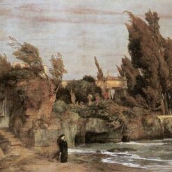 Charming Romantic Seascape Oil Replica INSPIRED BY Böcklin’s Villa by the Sea
