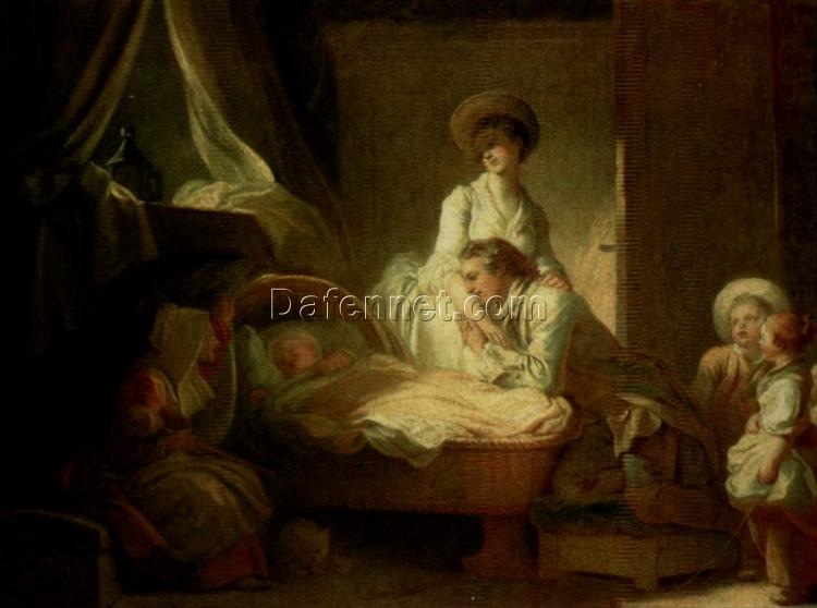 Collector’s Delight: Dafen Village’s “Visit to the nurse” Inspired High-Quality Rococo Genre Oil Painting