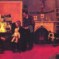 Dafen Village's Exquisite Replica - Inspired by Norman Rockwell's 1947 'Visits a Country Doctor' Regionalism Genre Oil Painting