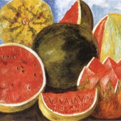 Inspired by Frida Kahlo – Viva la Vida, Watermelons | Hand-Painted Oil Painting | Mexican Naïve Art Still Life | DaFen Village Studio