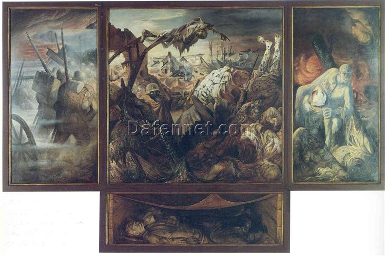 Customizable Reproduction of Otto Dix’s “War” (1932) – Veristic Battle Painting Tailored to Your Space and Taste