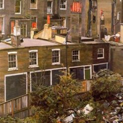 Bespoke "Wasteground with Houses, Paddington" Inspired Contemporary Realism Cityscape Oil Painting by Dafen Village Experts - Custom - Tailored to Your Preferences