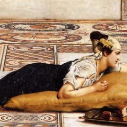 Customizable Oil Painting on Canvas INSPIRED BY Alma-Tadema's "Water Pets" - Handmade in Dafen Village