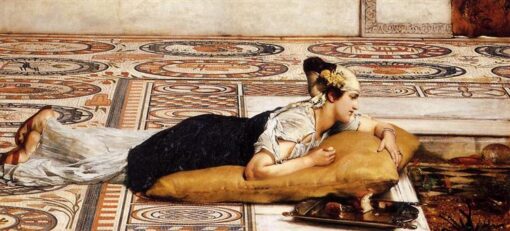 Customizable Oil Painting on Canvas INSPIRED BY Alma-Tadema’s “Water Pets” – Handmade in Dafen Village