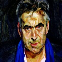 Exquisite Dafen Village Creation: 'Man with a Blue Scarf' Inspired by Lucian Freud (2003 - 2005) - Expressionist Portrait Oil Painting