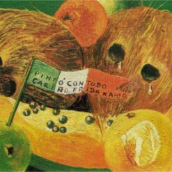 Inspired by Frida Kahlo – Weeping Coconuts (Coconut Tears) | Hand-Painted Oil Painting | Mexican Naïve Art Still Life | DaFen Village Studio