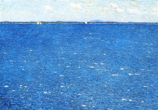Hand-Painted Replica of Childe Hassam’s “West Wind, Appledore” (1904) – Captivating Impressionist Marina Oil Painting on Canvas from Dafen Village for Art Lovers and Maritime Aesthetic Enthusiasts
