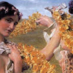 Customizable Oil Painting Inspired by Alma-Tadema's "When Flowers Return" (1911) - Handmade in Dafen Village